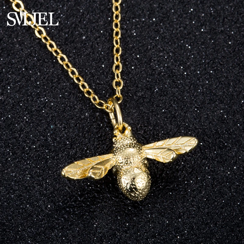 Honeybee and gold strawberry Necklace