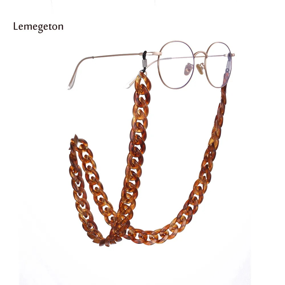 Lemegeton Модные женские цепочки для очков акриловые солнечные очки с цепочкой и большими очками для чтения подвесной ремешок на шею