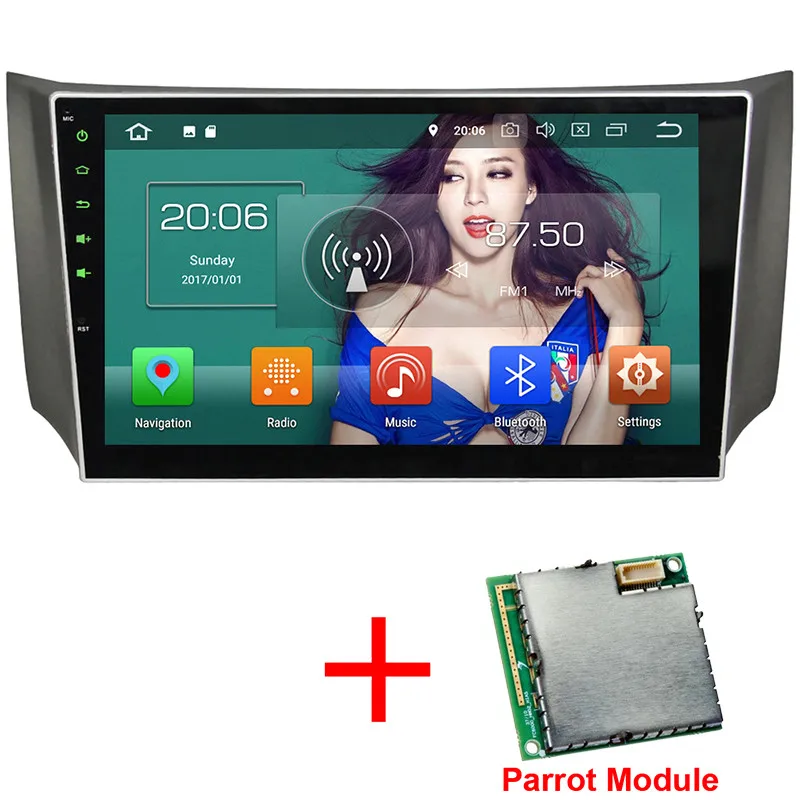 Radio Parrot Module KLYDE 10," ips 4G Android 8,0 Octa Core 4 Гб Оперативная память 32 GB Встроенная память автомобильный DVD плеер радио gps для Nissan Sylphy B17 Sentra Pulsar 2012 - Цвет: Radio Parrot Module