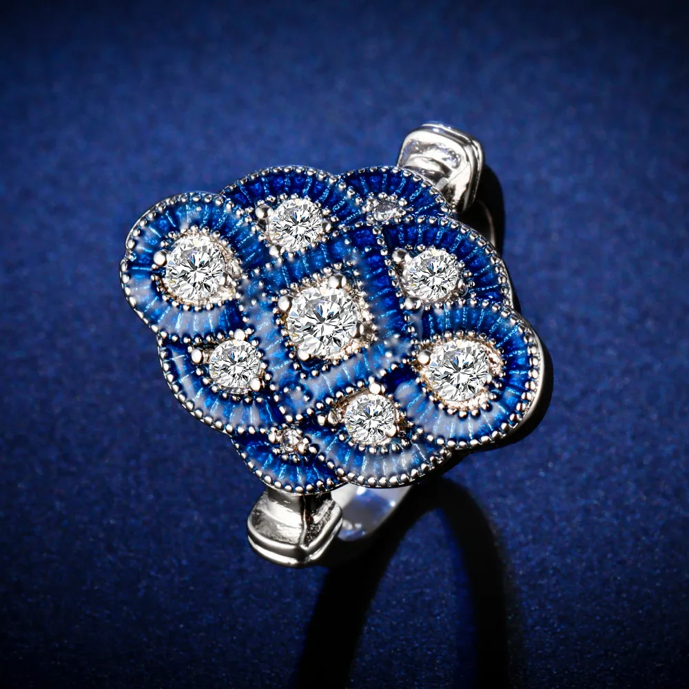 

Original Design Gorgeous cz unique style top quality knot sapphire hot Ring Cubic Zirconia Hot Ins sterling silver 925
