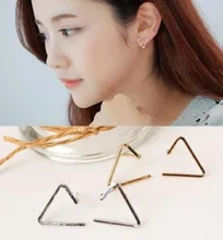 멋진 선물 패션 펑크 여성 단순 구리 귀걸이 골드 실버 블랙 코트 삼각형 기하학 귀 스터드 bijoux brincos(China)