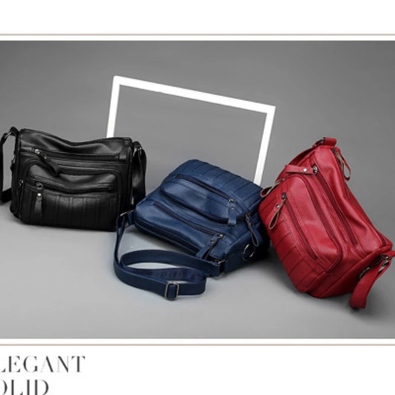 

Fashion female bag female 2019 new tide multi-layer shoulder diagonal cross bag big bag soft leather wild style bag
