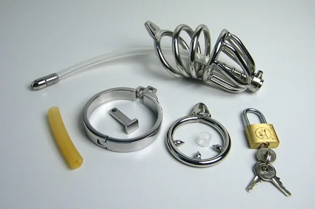 

Cage length 6cm with proof ring off male chastity CB Device with 19cm catheter  male belt  man birdlock  chastity steel chastity