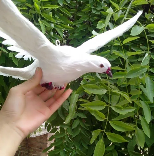 new Simulation flying dove toy polyethylene&furs white wings dove model