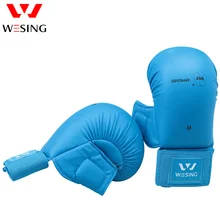Wesing Men Women Karate Gloves with Thumb Gloves Protection WKF Approved Protective Gear Gloves Karate Training Mitts Large Size