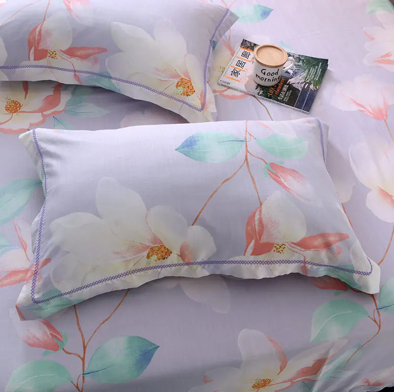Новый Тенсел мягкость льна Постельное белье queen King size постельное белье пододеяльник простыня установить наволочка 4 шт. постельный комплект