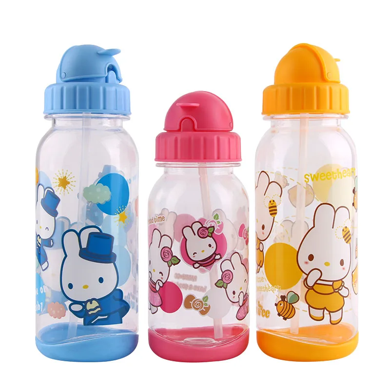 450ml/550ml non toxic Baby Kids Cute Bottles Children Learn Feeding