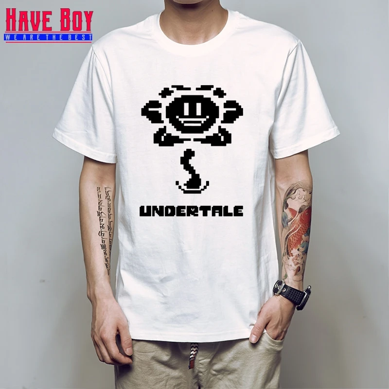 У мальчиков футболка Undertale Flowey футболка Для мужчин Для женщин футболка игра Костюмы HB183