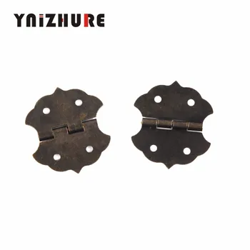 

Small Flower Cabinet Door Hinge,Door Butt Hinges For DIY Box,4 Holes Bronze Tone Bag Accessory,29*32mm,With Screws,12Pcs