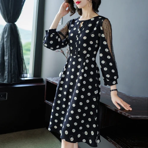 Новые весенние женские платья в горошек с цветочным принтом Vestidos, модное платье, элегантное шикарное платье миди с вышивкой, vestido de festa