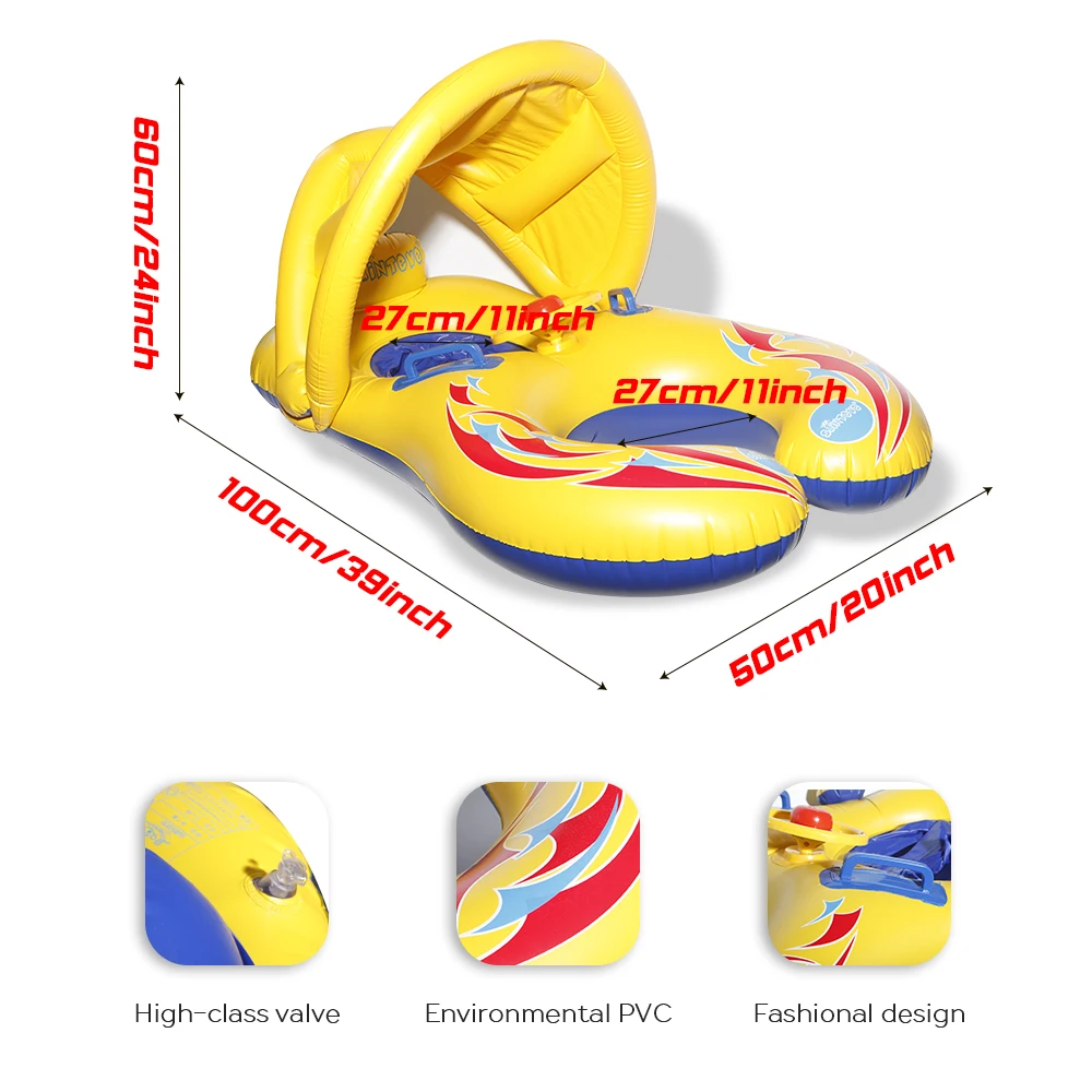 DMAR надувное кольцо для плавания для детей, родителей, с балдахином, лодка, бассейн, матрас, круг, пляж, лето, водные игры, вечерние игрушки