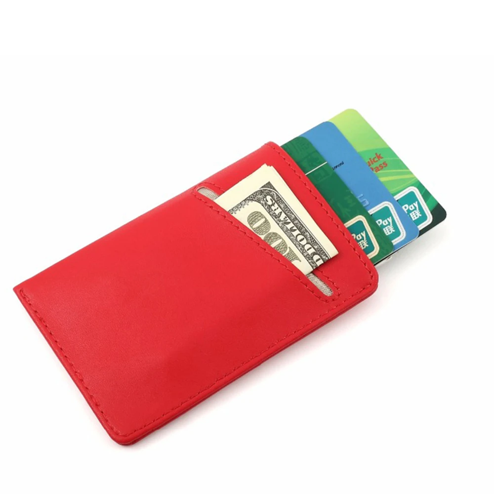 Тонкий rfid блокирующий защитный держатель для банковской кредитной карты водительская Лицензия деловой женский мужской тонкий кожаный бумажник