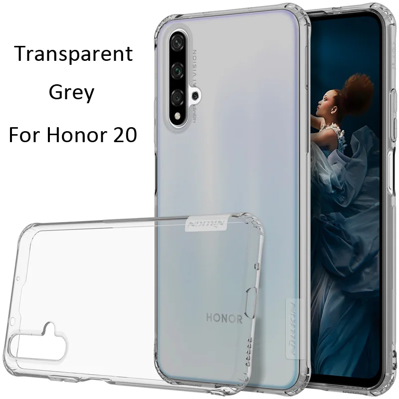 Nillkin натуральный прозрачный чехол для huawei Honor 20 Pro View 20 Мягкий ТПУ чехол - Цвет: Transparent Grey