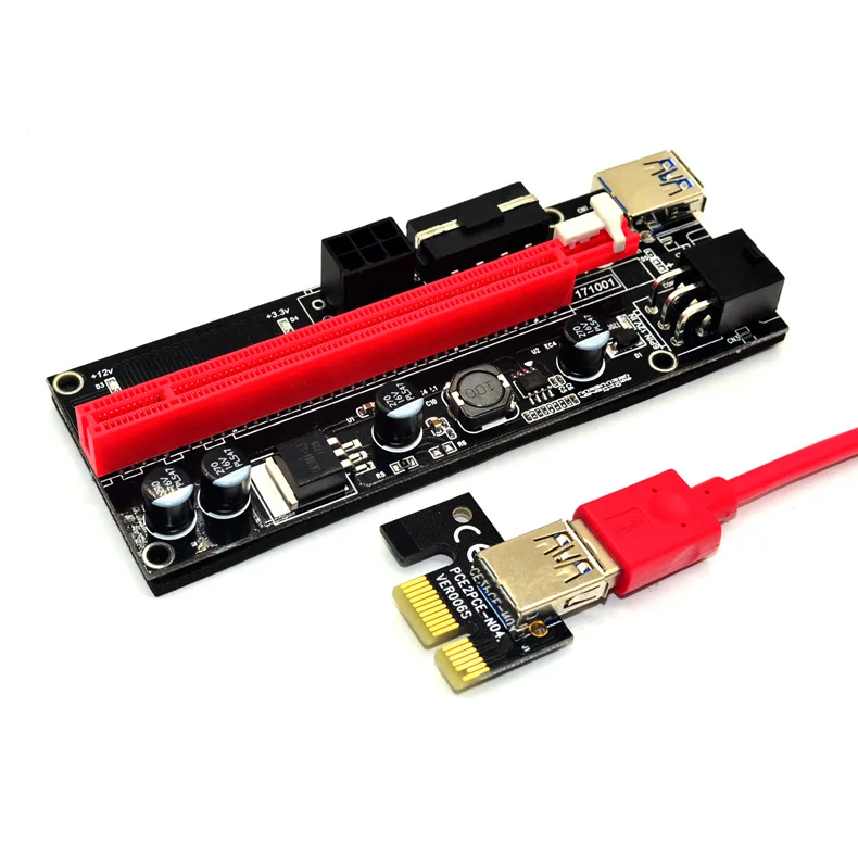 Высокое качество Ver 009 S pci e 1x к 16x Лер Riser Card Extender PCI Express адаптер USB 3.0 кабель Питание