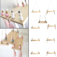 Настенные украшения для спальни с кисточками и бусинами, деревянная доска, полка для хранения, реквизит для фотосессии, украшение для детской комнаты, украшение для дома