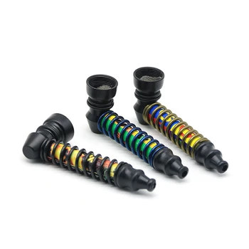 

Spring Smoke Pipe Jamaica Rasta Tobacco Smoking Pipes Gift Smoke Detectors Grinder Smoke Hookah With Metal Pipe Screen