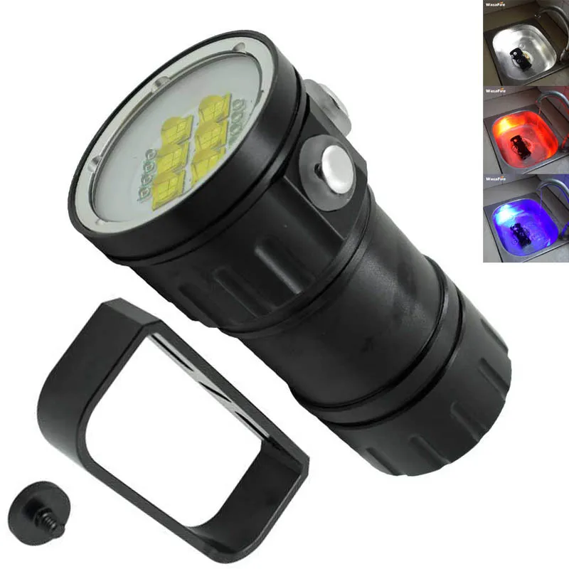 

14LED Powerful Diving Flashlight White Red Blue Light Waterproof LED Torch Underwater Photography Video Fill Light Dive Lamp