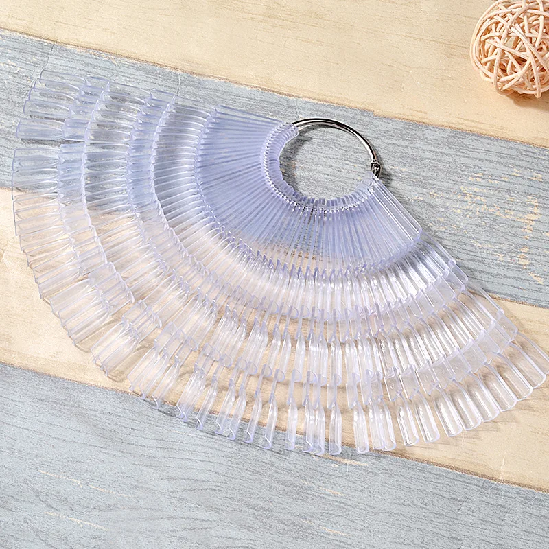 

50 PCS/Pack Nail Polish palette Fan-shaped Color Card Plate Nail Art Tips Stick Polish Display Practice Gel Design Board Tools