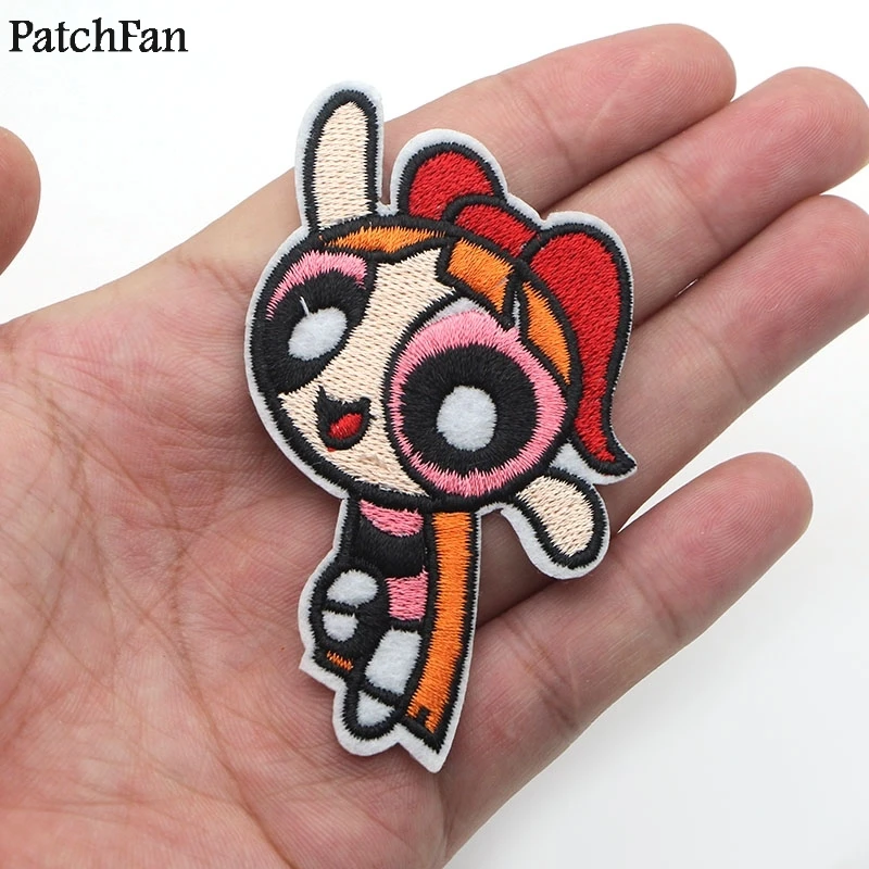 20 шт./партия, пачфан, Powerpuff, для девочек, вышитые железные нашивки, значки, Лоскутная швейная куртка, рюкзак, значки-наклейки A1470