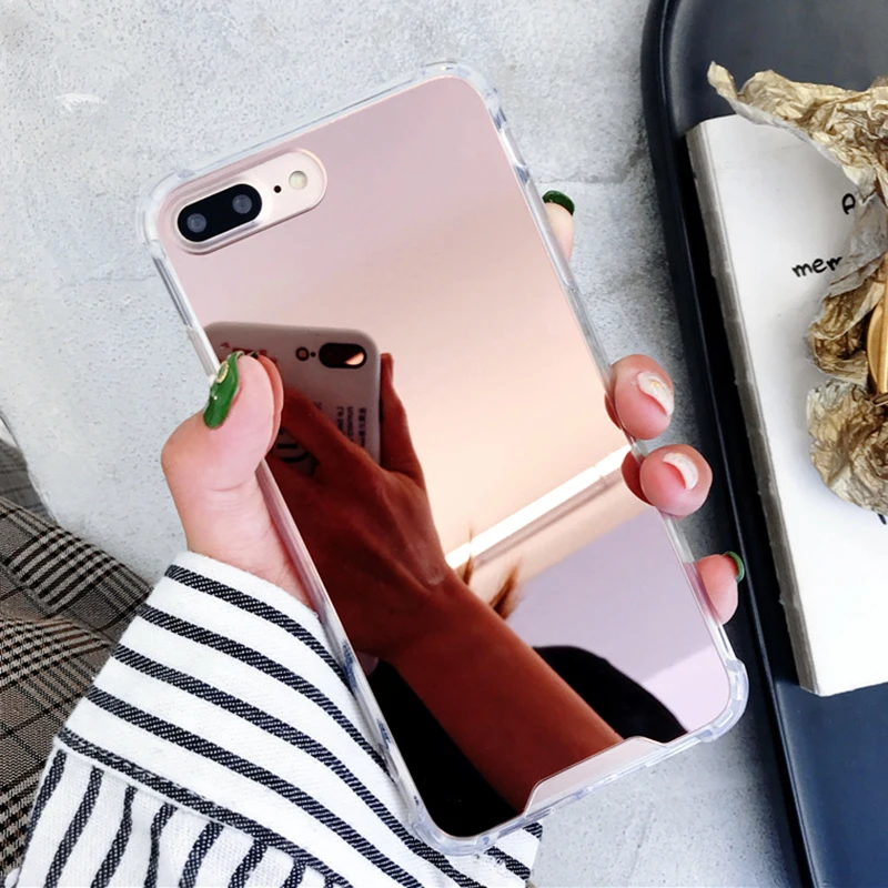 Mirror Phone Cases for iPhone 7 8 Plus TPU Back Protect Case for iPhone X 6 6 S 8 Plus Cover Reflect Girly Cute Case Capa Coque (14)