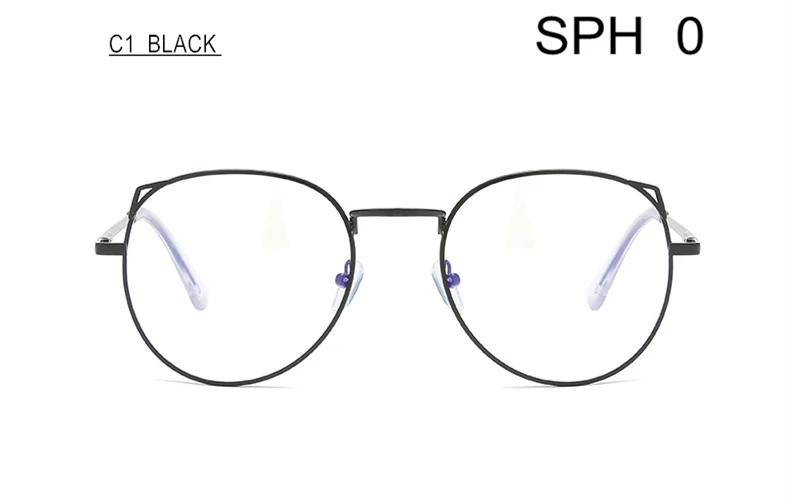 BLACK (0) SUMONDY Рецептурные очки для близорукости SPH от 0 до 6,0 женщин мужчин изысканные кошачьи очки для близоруких конечного продукта UF54 - Frame Color: BLACK (0)