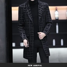 Мужская ветровка, новинка, весна и осень, зима, тонкая шерсть, шерстяное пальто, Европейская и американская мода, высокое качество, длинное пальто для мужчин