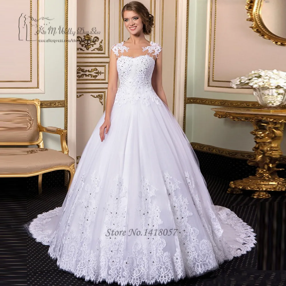 Gothic White Princess Wedding Dress Detachable Skirt Crystal Bride Dresses 2017 Lace Wedding