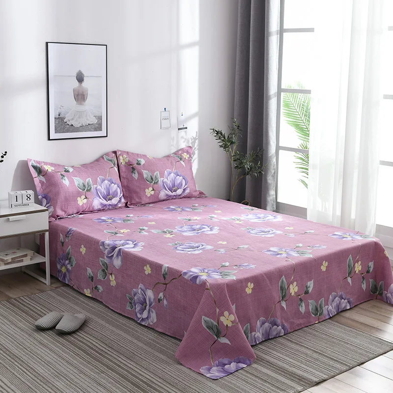 

Fashional Flat Bed Sheet Sanding Soft Bed Sheet King Queen Size Bedsheet Home Textile Printing Flat Sheets 200x230cm
