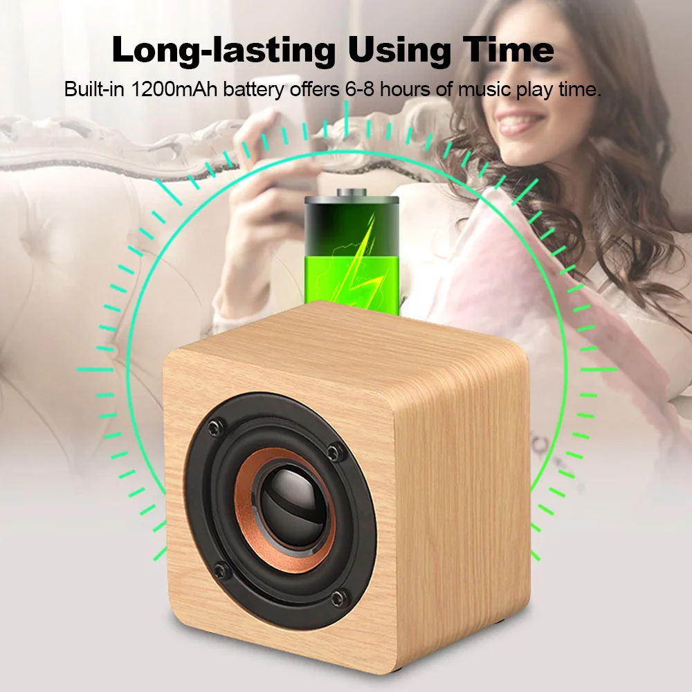HYASIA портативный мини динамик Bluetooth 4,2 беспроводной динамик деревянный открытый сабвуфер бас саундбокс музыка для смартфонов планшетных ПК