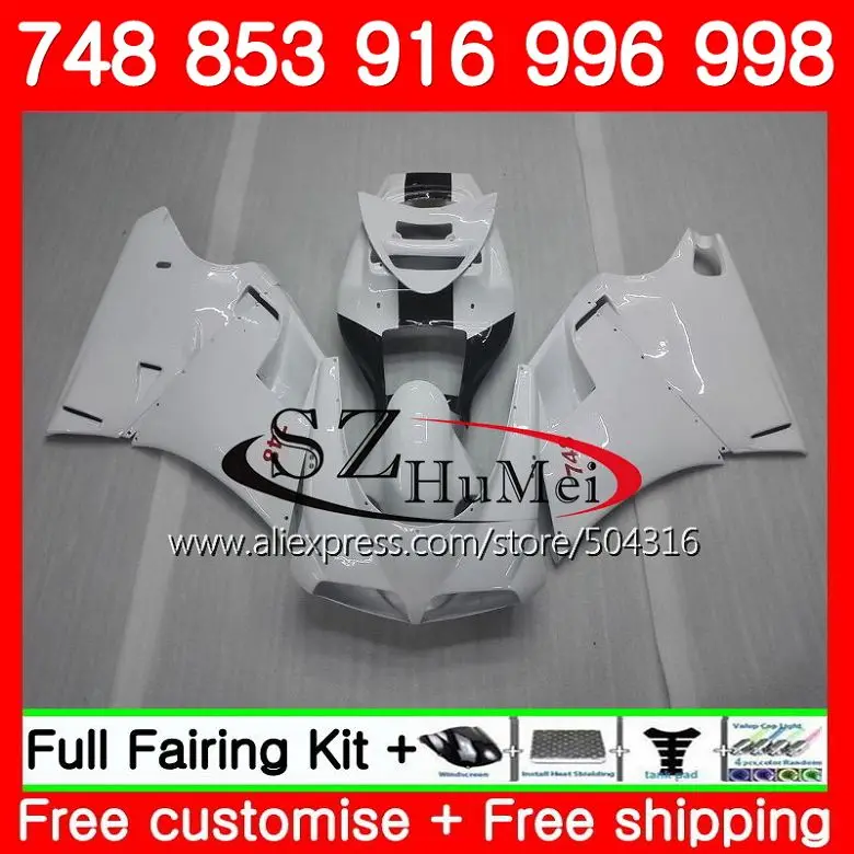 Корпус для DUCATI 748 853 916 94 95 96 97 98 99 00 01 02 глянцевый белый 97SH7 996 998 S 1994 1996 1998 1999 2000 2001 2002 обтекатели