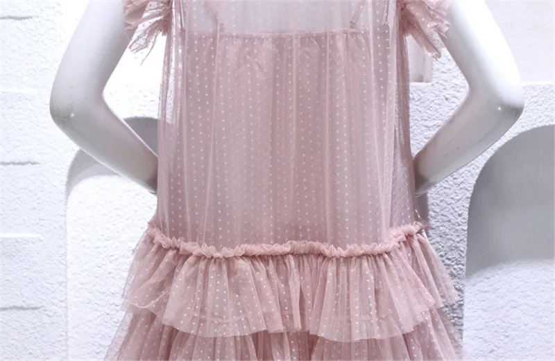 Summer Sweet Elagant Dress Prink Mwsh V-neck Single-breasted Patchwork Cake Dress Party Night High Quality Clothes