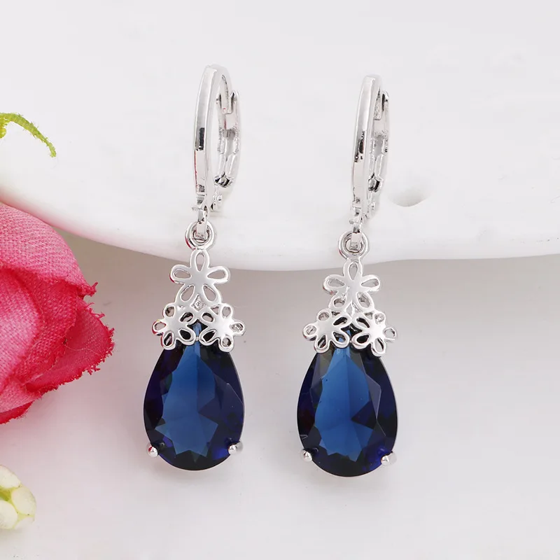 Женские серьги-подвески с серебряным покрытием в форме капли | Украшения и