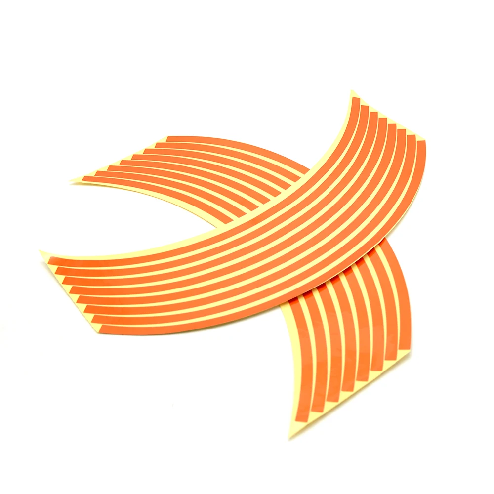 orange 16 полосок 17 дюймов/18 дюймов колеса мотоцикла для колесных дисков наклейки для Kawasaki Yamaha Suzuki sv650 sv650s 1999-2009 sv 650 650 s - Цвет: orange