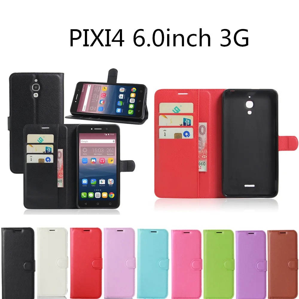 

For Alcatel One Touch Pixi 4(6) 3G PIXI4 6.0inch OT-8050D OT8050 8050D Phone Case Flip Leather Wallet Bag Cover Card Holder 8050