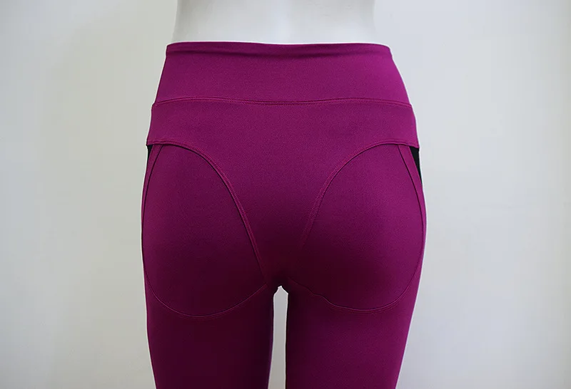 Бренд Для женщин сетки Фитнес Леггинсы пуш-ап леггинсы Activewear Лоскутная V Форма Jeggings спортивные Для женщин s Костюмы