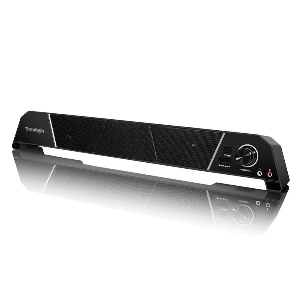 

USB Speaker Desktop Computer Sound Bar 2.0 Multimedia Speakers With 3.5mm Headphone Jack & Mic