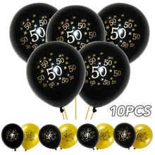 

10pc Inflatable Number Balloons 12 Inch Latex Clear Birthday Balloons 30 40 50 60Anniversary Wedding Decoration Party Favors