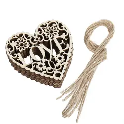10 шт деревянные любовь в форме сердца Свадебные вечеринки навесные украшения для дома ремесло