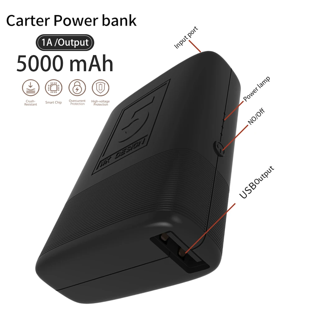 Mini Power bank 18650 Battery 5000mAh Portable External Charger Small Powerbank Pover Bank for iphone xiaomi Samsung accessories