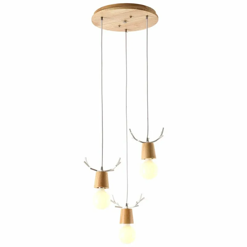 

Nordic Restaurant hanging Pendant Lights Cute Kids Room Elk Antlers hanglamp Bedroom pendant lamps Deco LED lighting Fixtures