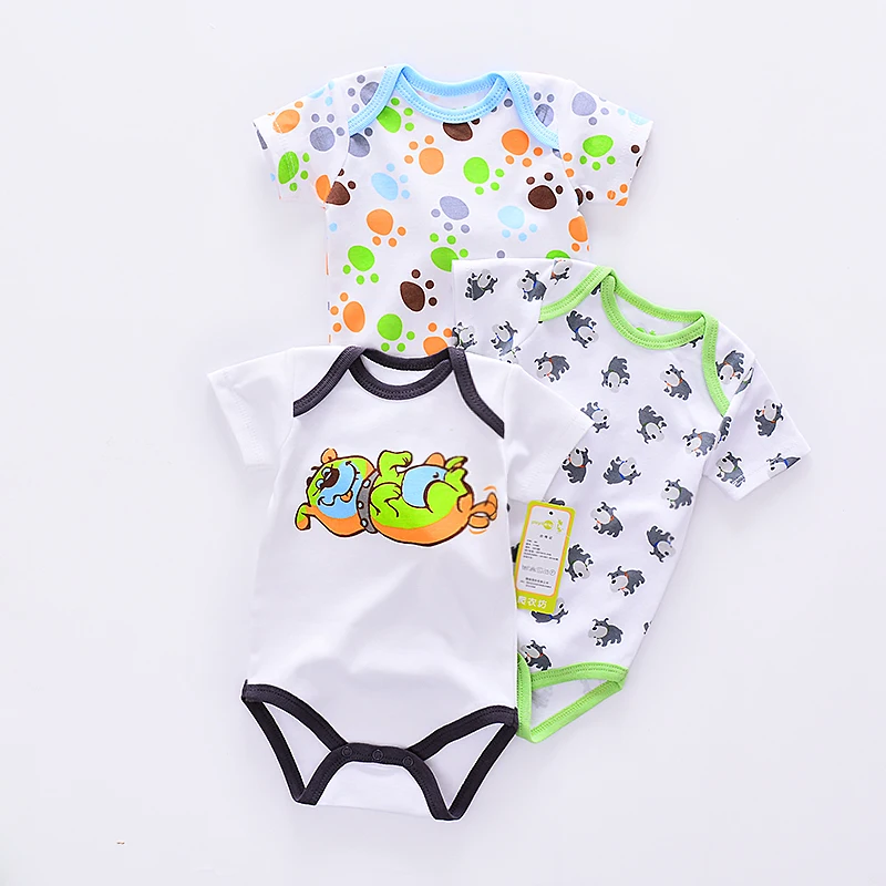 animal Summer Baby Bodysuits Short Sleeve baby Newborn cotton infant Baby girls boys Jumpsuit Newborn Clothes 6pcs/lot