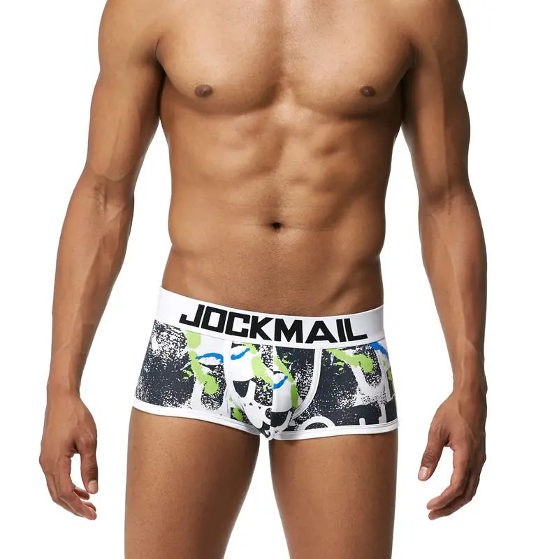 Бренд jockmail boxer Мужское нижнее белье хлопковые мужские боксеры сексуальное камуфляжное нижнее белье с принтом Мужские трусы боксеры