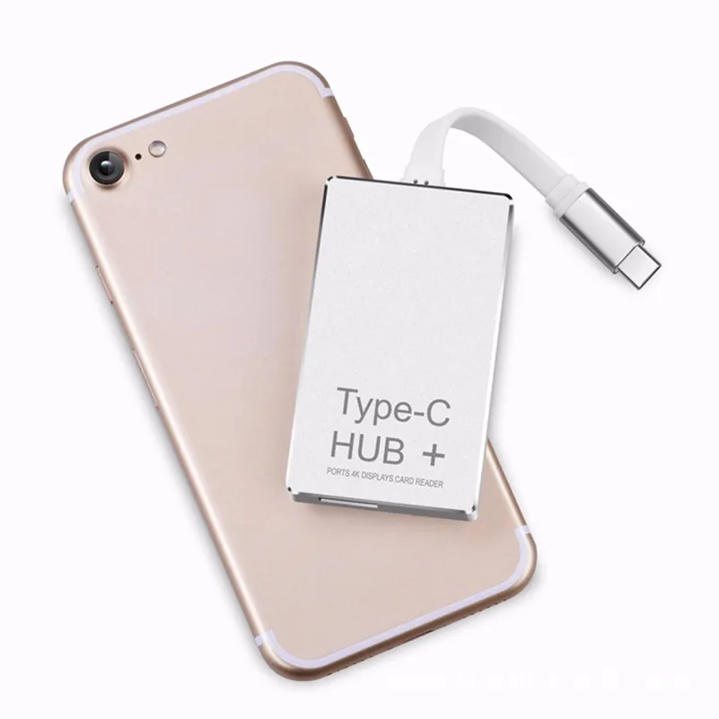 Картридеры 6-в-1 USB-C концентратор Тип-Док-станция с usb Мощность доставки HDMI 4 к SD/TF Card Reader A8