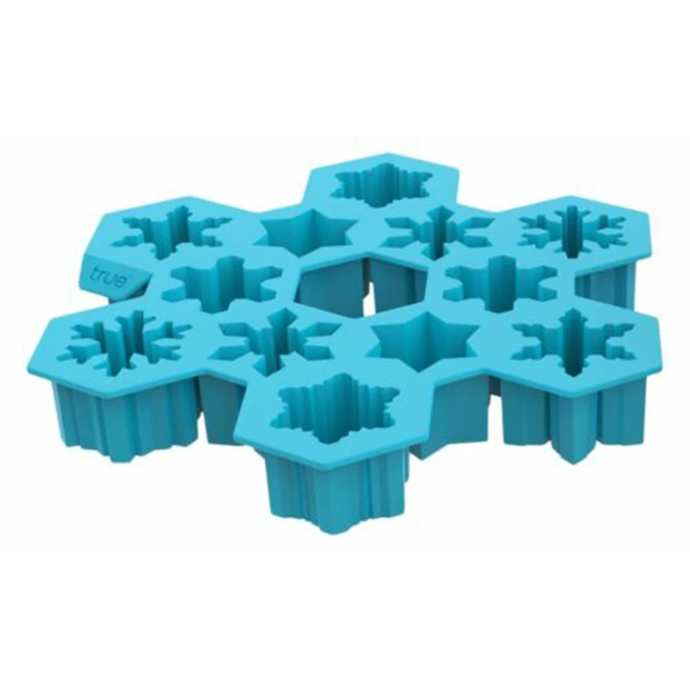 Christmas Snowflake Shape Ice Cube Silicone Mould 12 holes Ice Tray Containers Cake Chocolate Mold Bar Home Kitchen Tools - Цвет: light blue