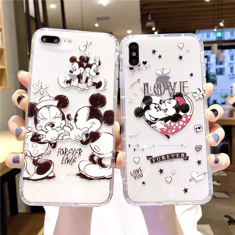 

Mickey Minnie Phone case For iPhone X XS Max XR Cover Soft TPU Silicone Cartoon Cute cases For iPhone 7 8 6 6s Plus case