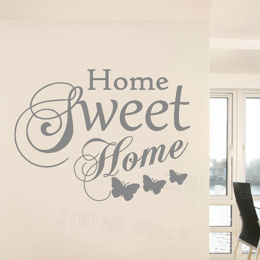 Семья любовь виниловые обои Книги по искусству Наклейки Котировки Home Sweet Home Слова Наклейки на стены Гостиная бабочка украшения Спальня росписи Z473