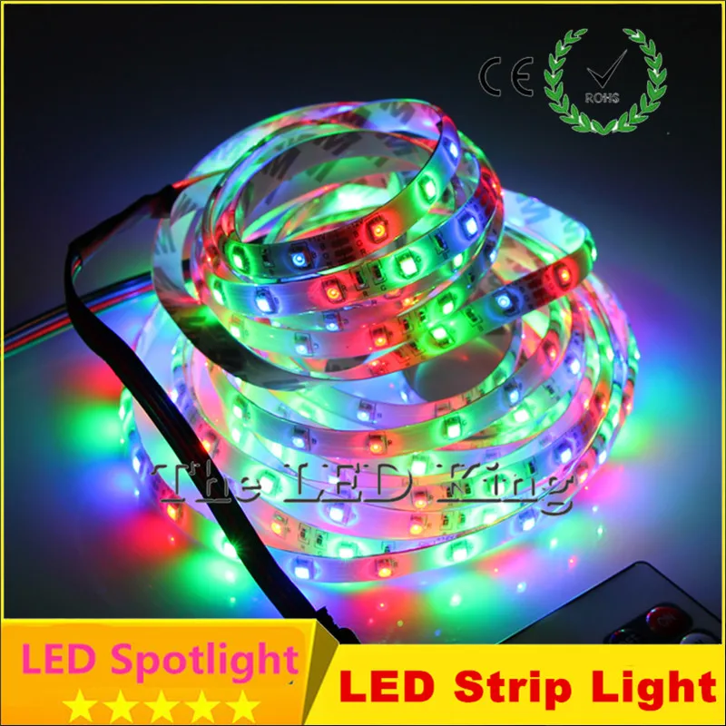 DC12V 5m 60 led/m Board Waterproof 5050 LED Strip Light red blue green