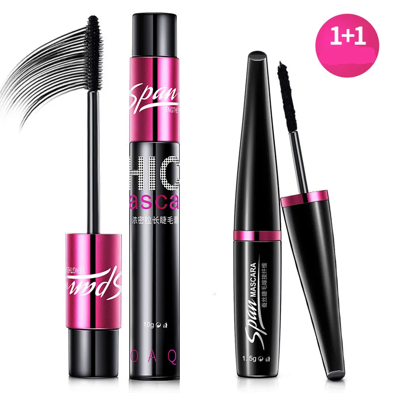 

Black Mascara 2 In 1 False Eyelashes Mascara 3D Fiber Makeup Eyelashes Lengthening Mascara Volume Express Maquiagem Eyelash