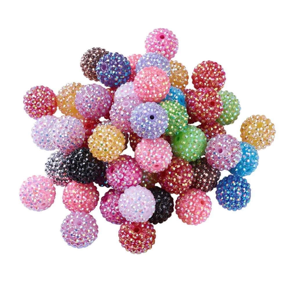 

Chunky Resin Rhinestone Bubblegum Ball Beads 20mm DIY Material for Jewelry Making, Round, Mixed Color,hole: 2mm
