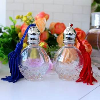 

10ml Beautiful Round White Perfume Portable Roll On Glass Perfume Bottle 5PCS/LOT